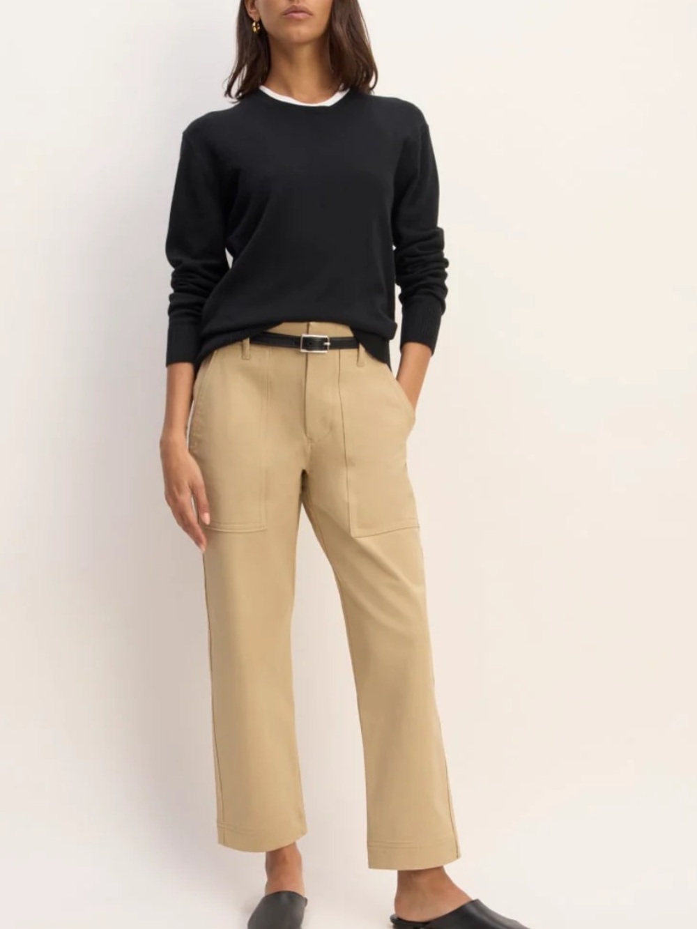Everlane The Bi-Stretch Utility Pant Tan | High Rise Workwear Chic | Size 2